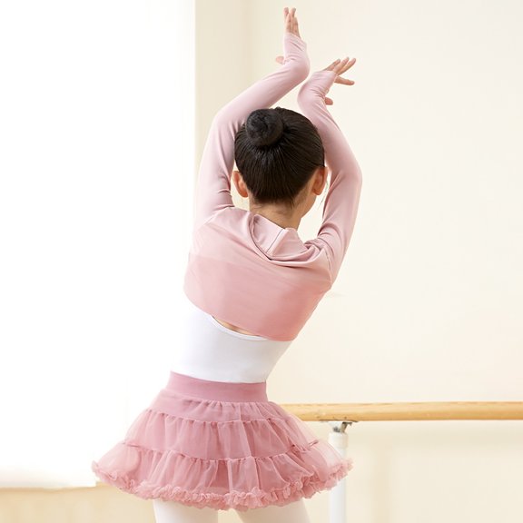Girls Ballet Wrap Cardigan Dance Sweater Lightweight Capelet Coat Practice Performance Outerwear Knitwear Tutu TopPink14-16 Years