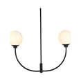 thumbnail image 3 of Living District Nyomi 19" 2-Light Metal/Glass Chandelier in Black/White, 3 of 8