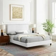 thumbnail image 1 of Modway Peyton Lit Plateforme Grand Format en Velours de Performance de Style Moderne, Blanc, 1 of 12