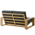 thumbnail image 6 of Lounge Loveseat Sofa, Natural Dark Gray, Aluminum, Wood, Outdoor Patio Balcony Cafe Bistro Garden Hospitality Restaurant, Modern Contemporary, HB37955, 6 of 9