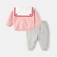thumbnail image 4 of Vedolay Girl's Fall Outfits Active Pants Set - 2 Piece Long Sleeve Performance T-Shirt and Pants,White 6-12 Months, 4 of 5