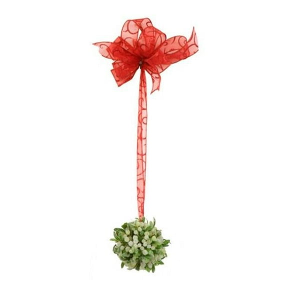 4 in. Mistletoe Ball with Berries, Green - Pack of 12