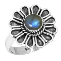 925 Sterling Silver Women Jewelry Natural Labradorite Ring