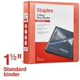 thumbnail image 2 of Staples Standard 1 1/2" 3-Ring View Binder Orange (26442-CC) 82648, 2 of 6