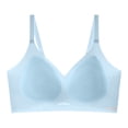 thumbnail image 3 of Ahuyic Womens Bra,Summer Plus Size Bra,Womens Thin Comfortable Breathable Soft-supported Sag-proof Steel-free And Seamless Underwear Daily Bra,Blue,XXXL, 3 of 5