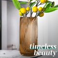 thumbnail image 2 of SHIQI-Ribbed Flower Vase with Rounded Bottom - Honey Hand-Blown Glass Vases for Flowers, Fluted & Ribbed Design - Elegant Ribbed Vase for Flowers, Premium Honey Glass Vase for Decoration, 2 of 4