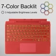 thumbnail image 3 of Slim Surface Type Cover for Pro 11/10/9/8/X 13", Backlit Keyboard with Trackpad and Pen Holder,Red, 3 of 7