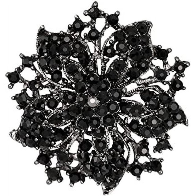 Joyería de moda hermosa broche de cristal plateado con diamantes de imitación para mujer