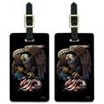 thumbnail image 1 of These Colors Don't Run Patriotic Eagle USA American Flag Luggage ID Tags Suitcase Carry-On Cards - Set of 2, 1 of 4