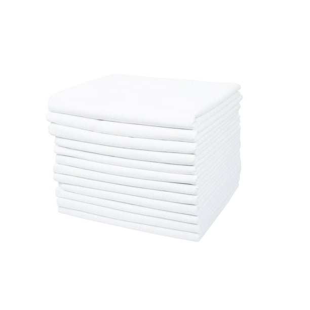Linteum Textile (12Pack, 66x104 in, White) Twin Flat Sheets, 180