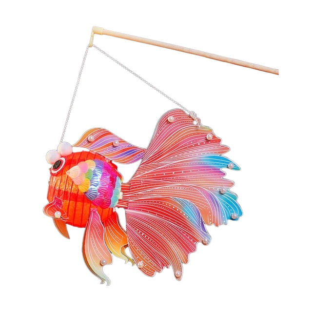 Mid Autumn Festival Lantern DIY Fish Lantern Festive Lamp Making Material for Red