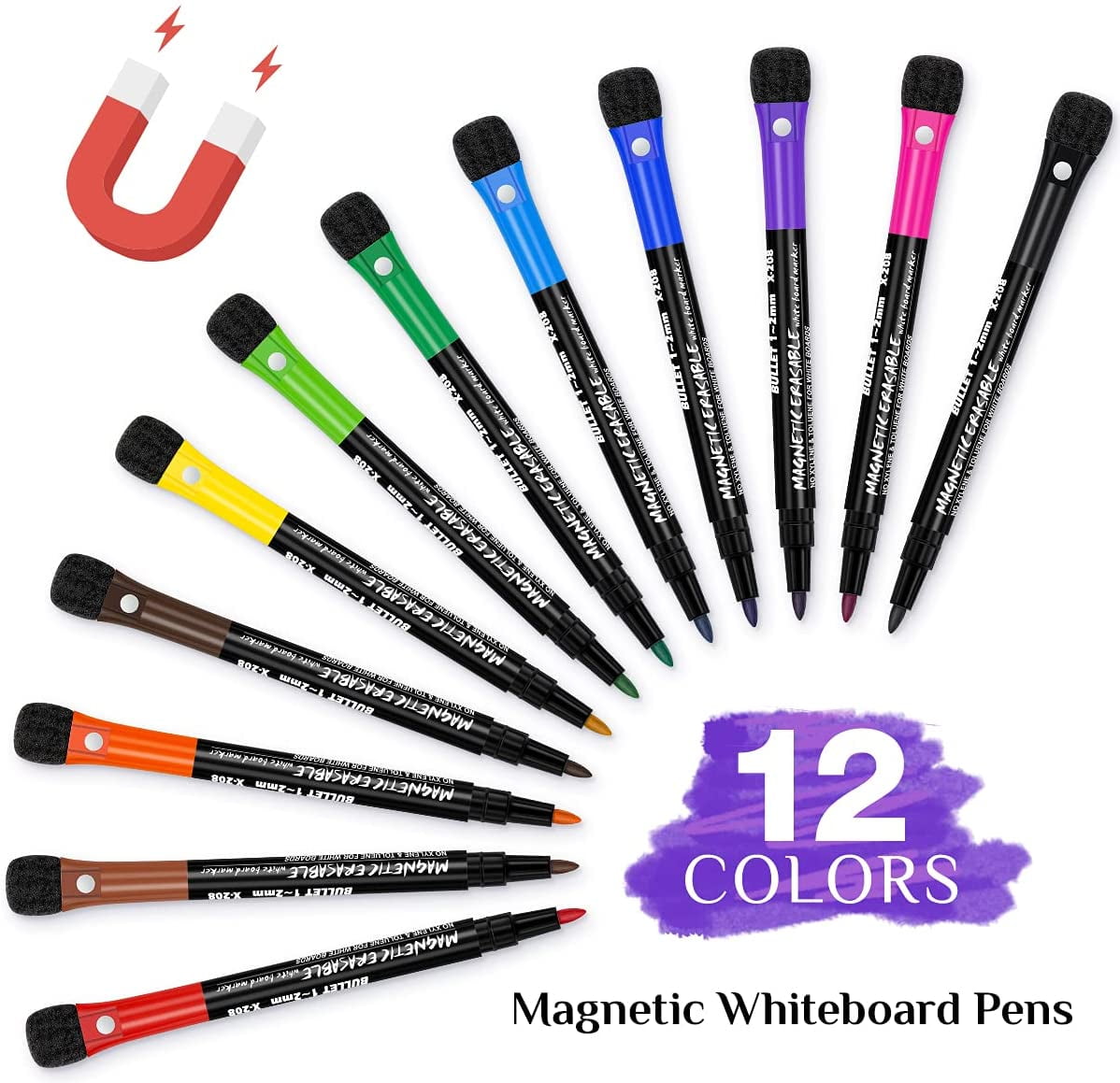 12 Colours Whiteboard Pens Whiteboard Markers Markers Erasable Dry 12-colours-whiteboard-pens-whiteboard-markers-markers-erasable-dry