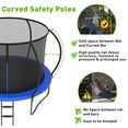 thumbnail image 5 of Jump Into Fun Trampoline 8 10 12 14 15 16FT, Trampoline with Enclosure, Basketball Hoop, Swing, LED Light and More Gifts, 800LBS Trampoline for 2-3 Kids, Outdoor Galvanized Spray No Gap Trampoline, 5 of 8