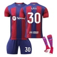 thumbnail image 1 of GZSL 2324 Barcelona Home Football Training Kit, Number # 30 Soccer Jerseys & Tops, Colorful Short-Sleeve Adult Football Jersey with White Lettering Three-Piece Set/XXXL, 1 of 6