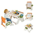 thumbnail image 1 of Costway 6-in-1 Multi-activity Children Table & Chair Set with Pen Slot, Storage Baskets Orange, 1 of 10