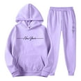 thumbnail image 3 of Men's Hooded Sweatshirt and Jogger Set, Casual Pullover Tracksuit with Letter Print, 2 Piece Outfit, Daily Wear Gym Running Street, 3 of 4