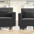thumbnail image 6 of Neche Sectional Couches with Storage Seats, 92" L Shaped Convertible Modular Sectional Sofa, 5 Seat & 1 Ottoman Velvet Storage Chaises Deep Seat Couch for Living Room, Bedroom, Apartment, Gray, 6 of 7