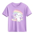 thumbnail image 7 of Piuwrlz Girl Graphic Shirts Tops Girls Short T-Shirts Sleeve Crew Neck Pullover Purple Size 11-12 Years, 7 of 7