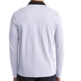 thumbnail image 4 of Teissuly Men's Long Sleeve Stand Collar Zipper Pullover T-Shirt Solid Bottoming Shirt Top Long Sleeve Turndown Collar Blouse Shirt, 4 of 5