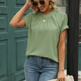 thumbnail image 5 of Otvok Womens Tops Plus-Size Solid Short Sleeve Round-Neck Casual Blouse T-Shirts, 5 of 6