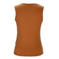 thumbnail image 6 of Jinhomg Womens Sleeveless Tops 2025 Fashion Wrap V-Neck Ruched Tanks Casual Comfy Solid Color Tunic Shirts Spring Summer Camisoles Coffee S, 6 of 9
