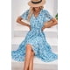 thumbnail image 4 of Vestido PRETTYGARDEN cruzado con escote en V floral con cinturón - Pequeño, 4 of 7