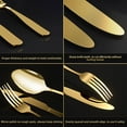 thumbnail image 3 of TINANA Silverware Sets, 30 PCS Flatware Set for 6, Premium Stainless Steel Cutlery Utensil Set Mirror Polished Forks and Spoons, Dishwasher Safe, Gold, 3 of 6