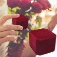 thumbnail image 2 of Miyuadkai Jewelry Box Clearance Sales 4X5X5.5Cm Jewelry Gift Box Engagement Wedding Ring Boxes Jewellery Packaging Velvet Ring Boxes Red2, 2 of 9