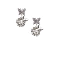 thumbnail image 2 of Delight Jewelry Silvertone Birds Nest with Eggs Silvertone Antiqued Butterfly Post Earrings, 2 of 4