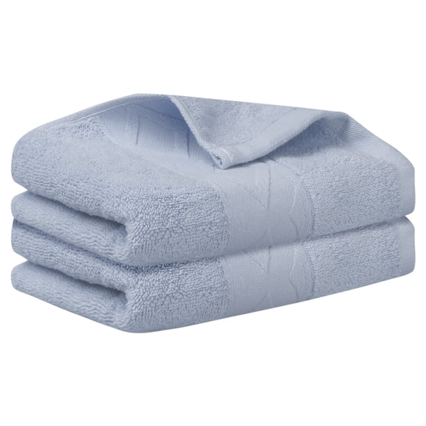 Juego de 2 toallas de mano de patrón romboide REGALWOVEN, algodón, toallas altamente absorbentes para ba?o, gris 13' x 30'