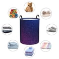 thumbnail image 4 of Sikiie Neon Glitter Print Round Dirty Clothes Basket, Waterproof Standing Foldable Storage Basket, for Laundry Room, Bedroom, Bathroom Storage-Small, 4 of 6