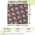 thumbnail image 2 of Flower Print Elastic Fitted Tablecloth - Watercolor Flowers Pattern Square Table Cover, Windproof Snug Fit Outdoor Picnic Table Protector, Wrinkle-Free Washable Cute flowers Design, 2 of 4