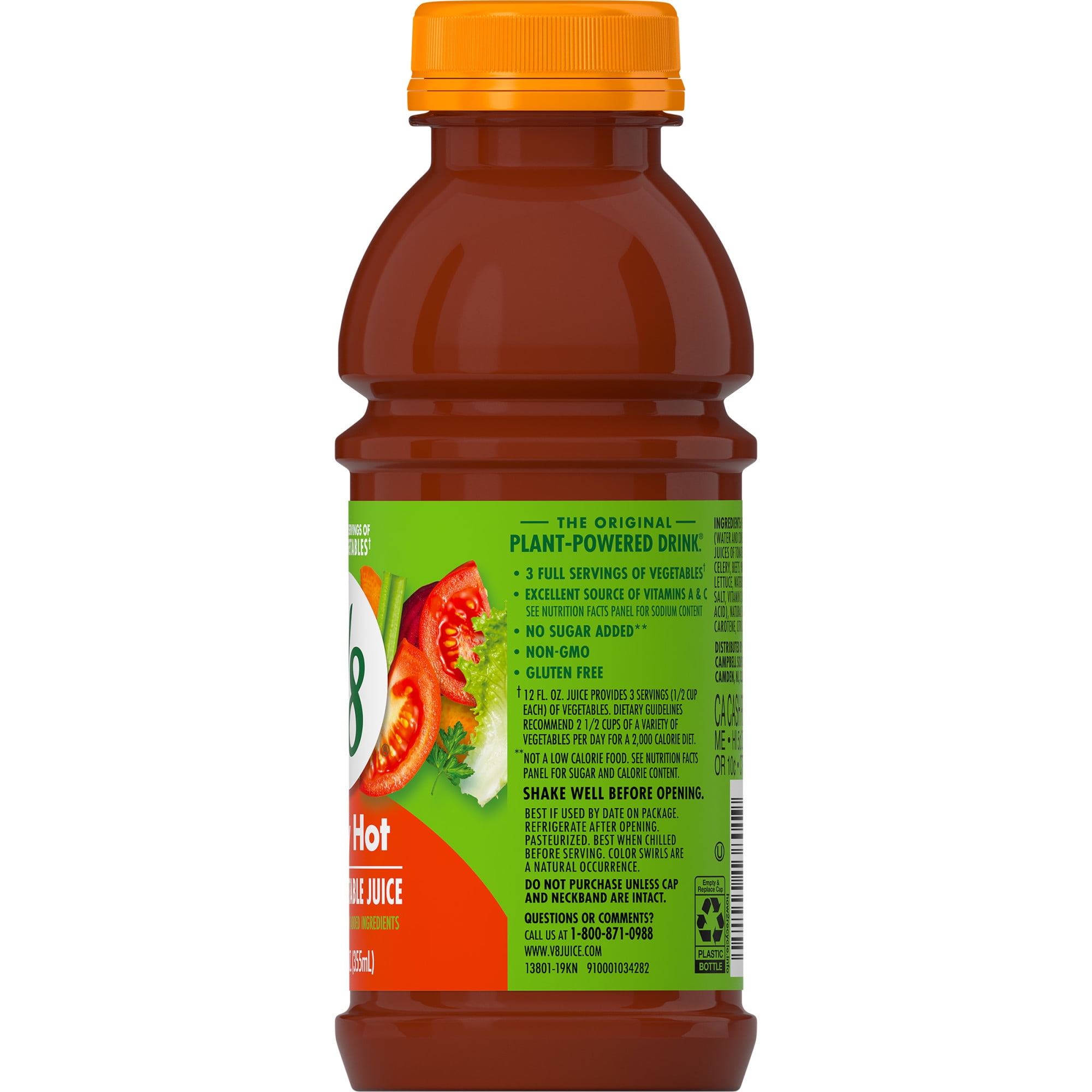 ♪SPICY♪ V8 Spicy Hot 100% Vegetable Juice, 64 fl oz Bottle - Walmart.com