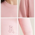 thumbnail image 5 of Cethrio Girls Pajama Sets, Thermal Cotton Comfy Long Sleeve Fall Winter Sleepwear Pink Size 6, 5 of 7