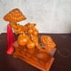 thumbnail image 3 of Rosewood carved persimmon symbolizing good fortune and auspiciousness; solid wood ornament for home, living room, TV stand, or office decoration., 3 of 4