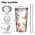 thumbnail image 4 of Pioneer Flower and Butterfly 10oz Tumblers Stainless Steel Tumbler with Lid and Straw,Vacuum Insulated Double Wall Travel Tumbler Cups with Cleaning Brush for Coffee, Tea, 4 of 4