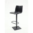 thumbnail image 3 of Home Square 44.7" Faux Leather Pneumatic Adjustable Stool in Black - Set of 2, 3 of 4