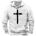 thumbnail image 3 of Jinhomg Comfortable Pullover Hoodie for Men 2025 Trendy Crucifix Graphic Sweatshirts Big and Tall Long Sleeve Athletic Tops with Kangaroo Pockets Lighten White XL, 3 of 4