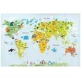 thumbnail image 3 of EREHome Cartoon Global Map Placemat Plate Holder Set of 6, Educational Cute Map Table Mats Protector 12x18 inch, 3 of 5