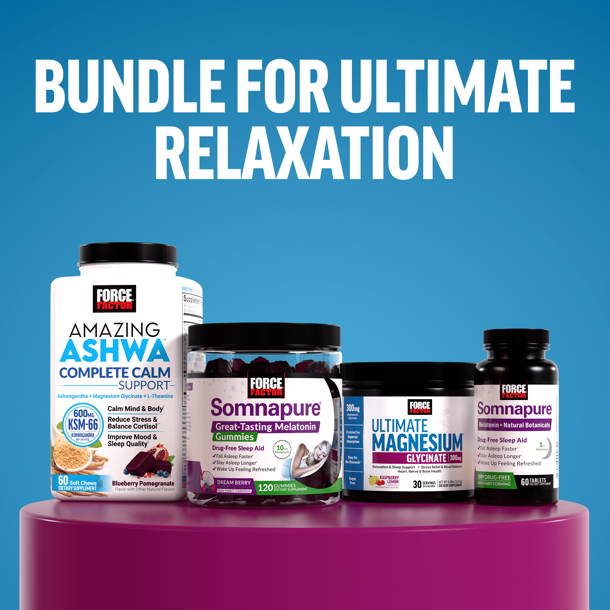 Force Factor Ultimate Magnesium, 330mg Magnesium Glycinate & Citrate to Promote Calm & Relaxation, Vegan & Gluten Free, Mixed Berry, 60 Soft Chews