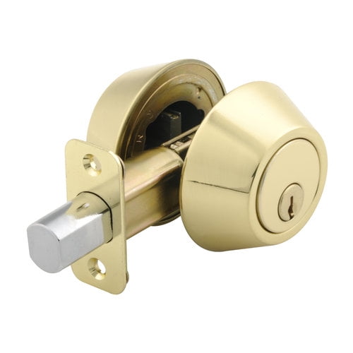 Mountain Security Double Cylinder Deadbolt, Polished Brass Finish