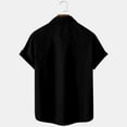 thumbnail image 4 of Male Summer Casual Print Plus Size Shirt Short Sleeve Turn Down Collar Shirt, 4 of 4