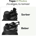 thumbnail image 2 of Termos para Agua, Termo Acero Inoxidable con Dos Tipos de Picos, Botella de Agua deportiva con Popote y Tapa Antigoteo, con Asa para Fácil de llevar sin BPA (40 oz / 1200 ml, Obsidiana), 2 of 4