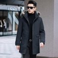 thumbnail image 3 of Chaqueta larga con cuello de piel de zorro sintética para hombre, ropa de diseñador para hombre, chaqueta de invierno con relleno de pato de lujo para hombre, abrigo de invierno cálido para hombre, 3 of 5