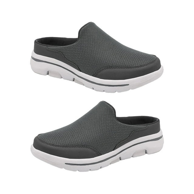 1 Paire de Sandales à Couvre-Maille Style Décontracté Portable pour Femmes, Respirantes, Design Simple, Gris Foncé Taille 44