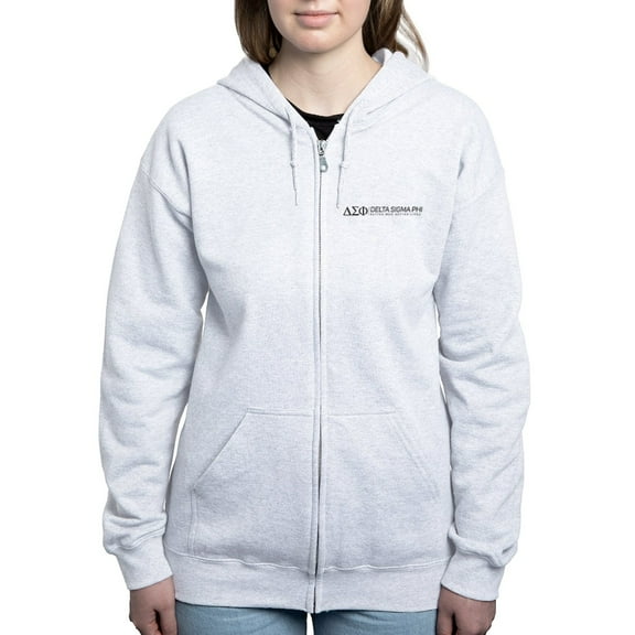 CafePress - Delta Sigma Phi Grayscale Logo Sweatshirt - Women's Zip Hoodie