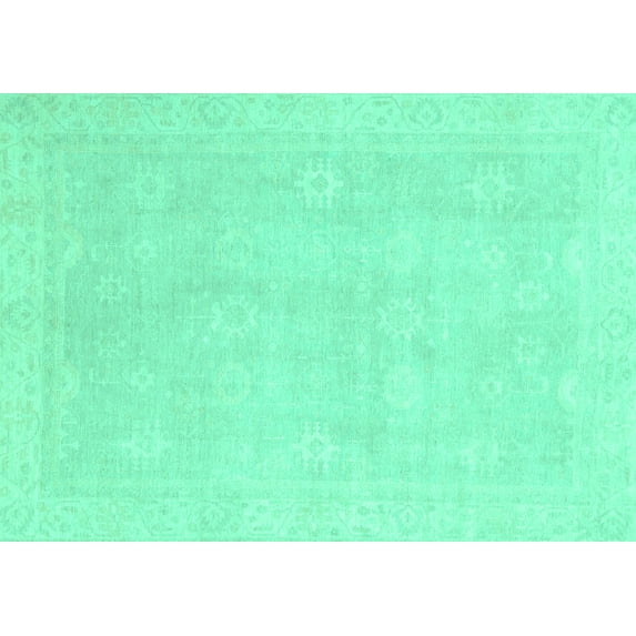 Ahgly Company Indoor Rectangle Abstract Turquoise Blue Modern Area Rugs, 7' x 10'