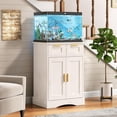 thumbnail image 6 of 5-10 Gallon Fish Tank Stand, Aquarium Cabinet Stand | with 2 Drawers, 20.5"L x 11.0"W Tabletop, Fish Tank Stand for Accessories Storage, Vintage White PTBX02WHI, 6 of 8