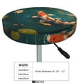 thumbnail image 3 of Salouo Koi Pond Lilies Pattern Bar Stool Cushion Cover, Round Crease-Resistant Stretchy Dustproof Stool Seat Slipcover for Bar Round Chair-13 inch, 3 of 6