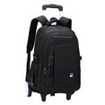 thumbnail image 2 of Mochila con ruedas para ordenador portátil, con correas ajustables, mochila con ruedas para portátil, maleta con ruedas para pasar la noche o hacer Negro 2 ruedas grandes, 2 of 8